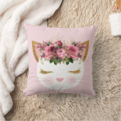 Pink Hübsch Kitty Throw Kissen (Decke)