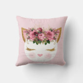 Pink Hübsch Kitty Throw Kissen (Rückseite)