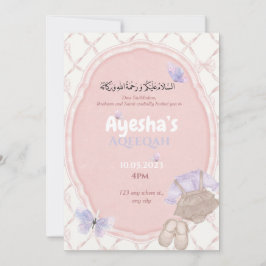 Pink Hues Baby Girl Aqeeqah Einladung