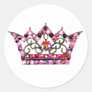 Pink Hues eines Tiara-Aufklebers Runder Aufkleber