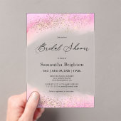 Pink Hues Gold Glitzern Brautparty Acryleinladungen (Insitu (Handheld))