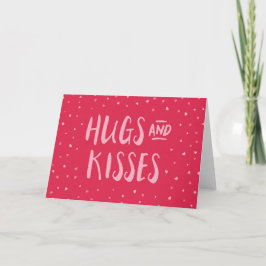 Pink Hugs und Kisses | Herz | Valentinstag Feiertagskarte