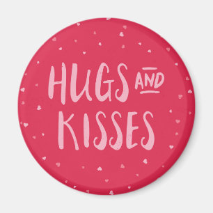 Pink Hugs und Kisses   Herz   Valentinstag Magnet