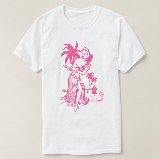 Pink Hula Girl T - Shirt (Design vorne)