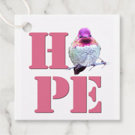 Pink Hummingbird Foto HOPE - Geschenkmarke Geschenkanhänger