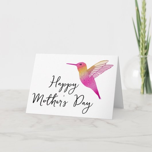 Pink Hummingbird Happy Mother Day Gruß Karte (Vorderseite)
