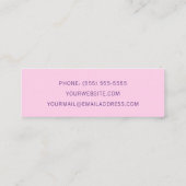 Pink Hummingbird Mini Business Card Mini Visitenkarte (Rückseite)