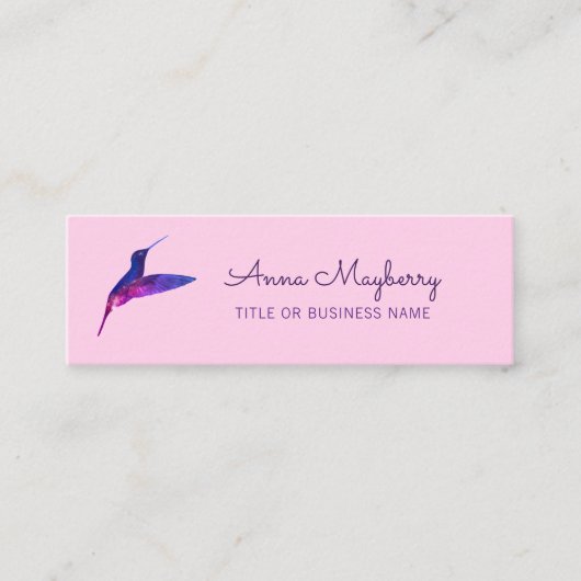 Pink Hummingbird Mini Business Card Visitenkarte (Vorderseite)