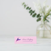 Pink Hummingbird Mini Business Card Visitenkarte (Stehend Vorderseite)
