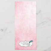 Pink Hummingbird Watercolor Wedding Menu Menükarte (Rückseite)
