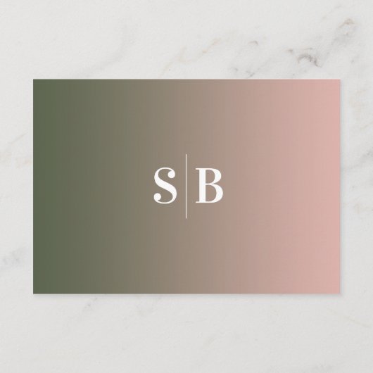 Pink & Hunter Shadow Shadow Fade Wedding Details Begleitkarte (Rückseite)