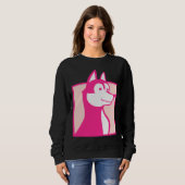 Pink Husky Dog Sweatshirt (Vorne ganz)