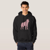 Pink Husky-Silhouette Hoodie (Vorne ganz)