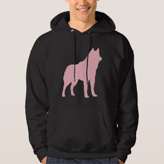 Pink Husky-Silhouette Hoodie (Vorderseite)