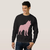 Pink Husky-Silhouette Sweatshirt (Vorne ganz)