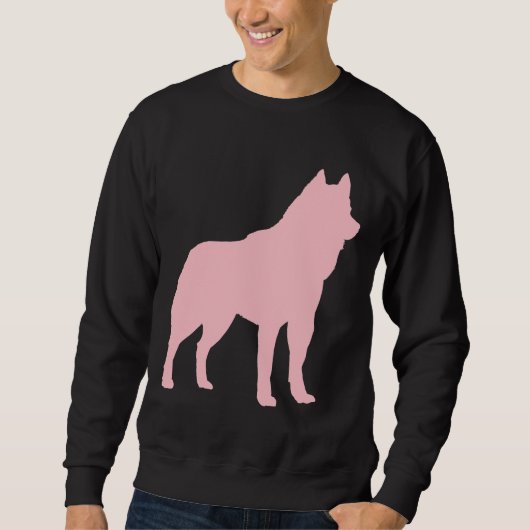 Pink Husky-Silhouette Sweatshirt (Vorderseite)