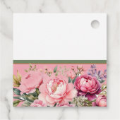 Pink Hütte Floral Gefallen Tag Geschenkanhänger (Rückseite)