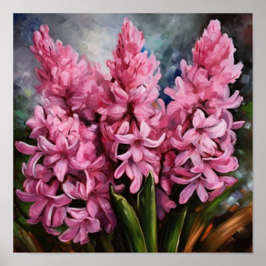 Pink Hyacinth Blume Art Print Poster (Vorne)