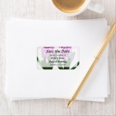 Pink Hyacinth Duo Save the Date Adressaufkleber (Insitu)