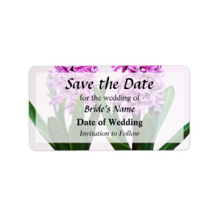 Pink Hyacinth Duo Save the Date Adressaufkleber
