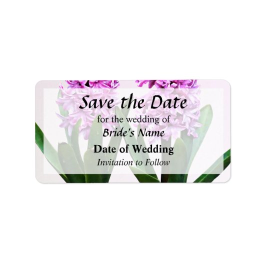 Pink Hyacinth Duo Save the Date Adressaufkleber (Vorne)