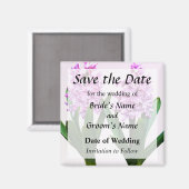Pink Hyacinth Duo Save the Date Magnet (Vorderseite/Rückseite)
