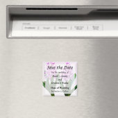 Pink Hyacinth Duo Save the Date Magnet (In Situ (Geschirrspüler))