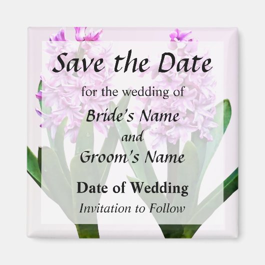 Pink Hyacinth Duo Save the Date Magnet (Vorne)