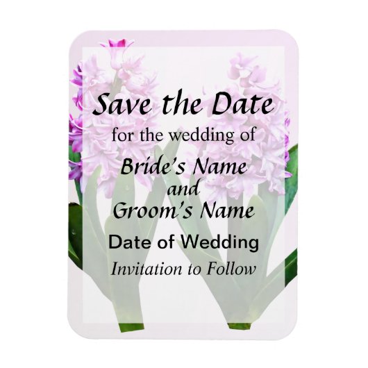 Pink Hyacinth Duo Save the Date Magnet (Vertikal)
