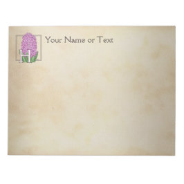 Pink Hyacinth Personalisierte Monogramm Notizblock