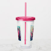 Pink Hyacinths Blumengemälde Acryltrinkbecher (Rechts)