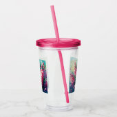 Pink Hyacinths Blumengemälde Acryltrinkbecher (Links)