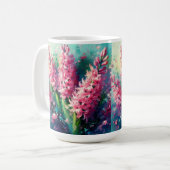 Pink Hyacinths Blumengemälde Kaffeetasse (Vorderseite Links)