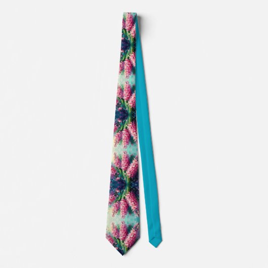 Pink Hyacinths Blumengemälde Krawatte (Vorderseite)