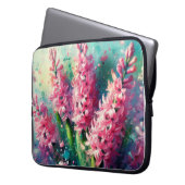 Pink Hyacinths Blumengemälde Laptopschutzhülle (Vorderseite Links)