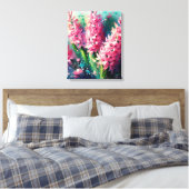 Pink Hyacinths Blumengemälde Leinwanddruck (Insitu (Schlafzimmer))