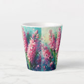 Pink Hyacinths Blumengemälde Milchtasse (Vorderseite)