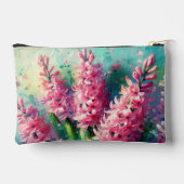 Pink Hyacinths Blumengemälde Zubehörtasche (Rückseite)