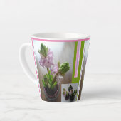 Pink Hyacinths Design Latte-Tasse Milchtasse (Linke Ecke)
