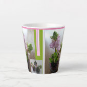 Pink Hyacinths Design Latte-Tasse Milchtasse (Vorderseite)