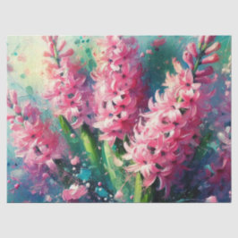 Pink Hyacinths Floral Impressionistische Decoupage Seidenpapier