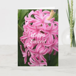 Pink Hyacinths Happy Oaster Grußkarten Feiertagskarte