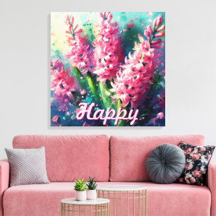 Pink Hyacinths Hyacinth Floral Personalisiert Leinwanddruck