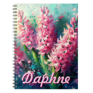 Pink Hyacinths Hyacinth Floral Personalisiert Notizblock