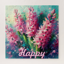 Pink Hyacinths Hyacinth Floral Personalisiert Puzzle