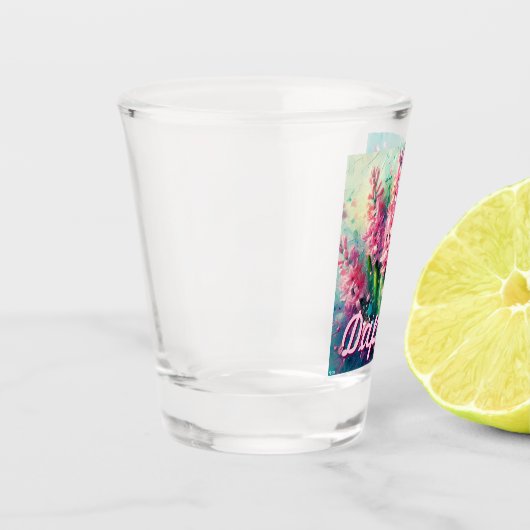 Pink Hyacinths Hyacinth Floral Personalized Schnapsglas (Links)