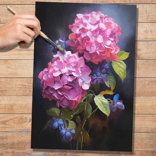 Pink Hydrangea 1 Dekoupage Paper Seidenpapier