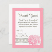 Pink Hydrangea 4x5 Flat Wedding Danke Karte (Vorne/Hinten)