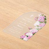 Pink Hydrangea Arch Wedding Acryleinladungen (Ablage )