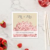 Pink Hydrangea auf der Personalisierten Hochzeit v Serviette (Beispiel)